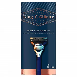 Бритва мужская King C. Gillette Shave & Edging с 1 лезвием Navy Blue synthetic.ua - Фото 1