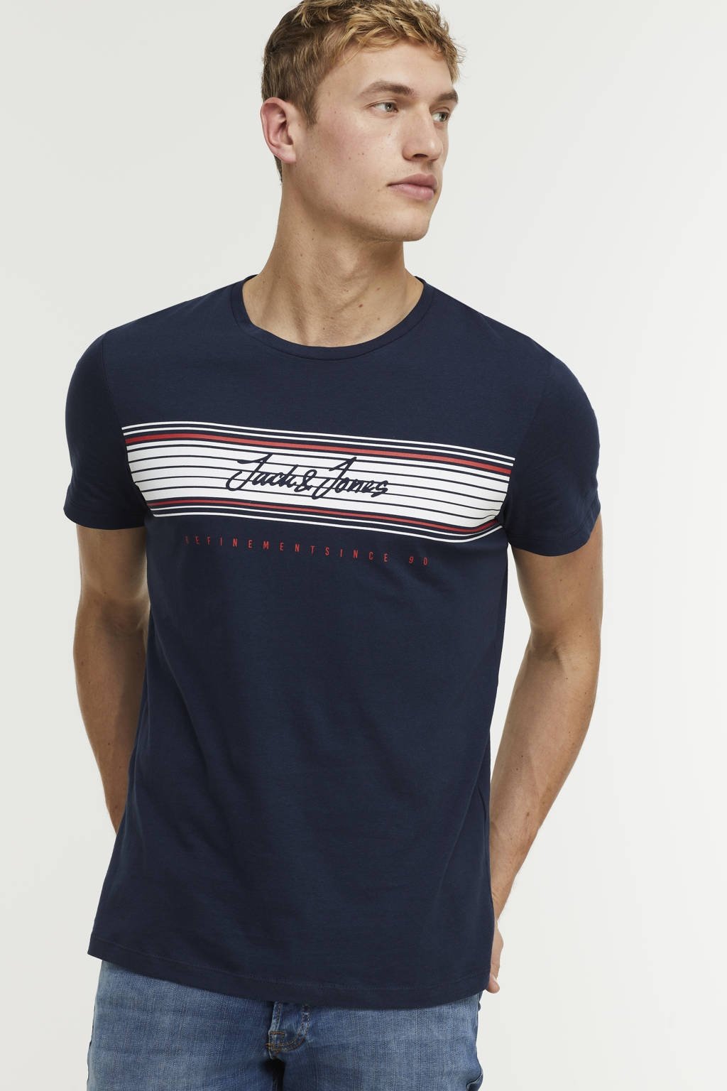 Футболка JJLEO TEE SS 12200239- Blazer-Fit:Standard Fit Jack&Jones Темно-синій L, фото №1