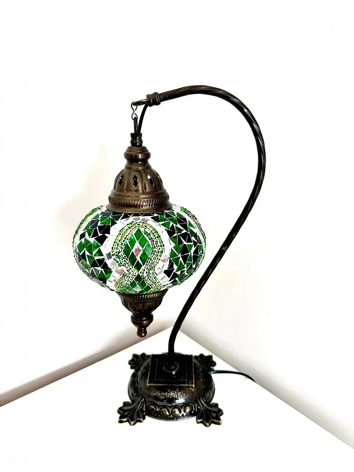 Настільна лампа Samarkand Lights Mosaic ручна робота мозаїчна східна зелена, фото №3