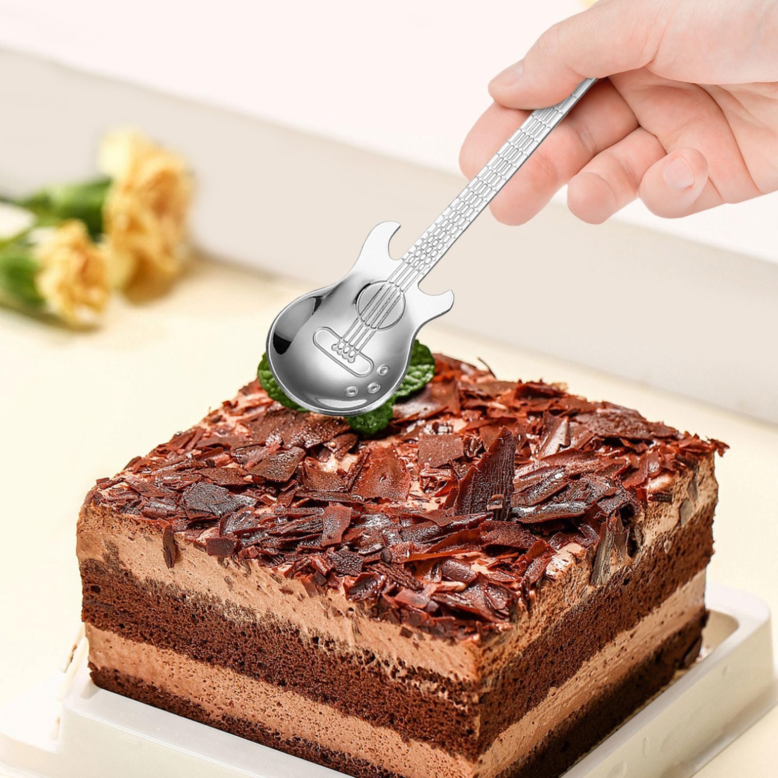 Набор Кофейных Ложек 4 шт, Гитара, Десертные Ложки, Нержавеющая Сталь, Декоративная Ложка для Латте в Форме Музыкальной Ноты для Чая, Молока, Кофе, Десертов, Напитков, Молочного Коктейля, фото №4 Набор Кофейных Ложек 4 шт, Гитара, Десертные Ложки, Нержавеющая Сталь, Декоративная Ложка для Латте в Форме Музыкальной Ноты для Чая, Молока, Кофе, Десертов, Напитков, Молочного Коктейля, фото №4