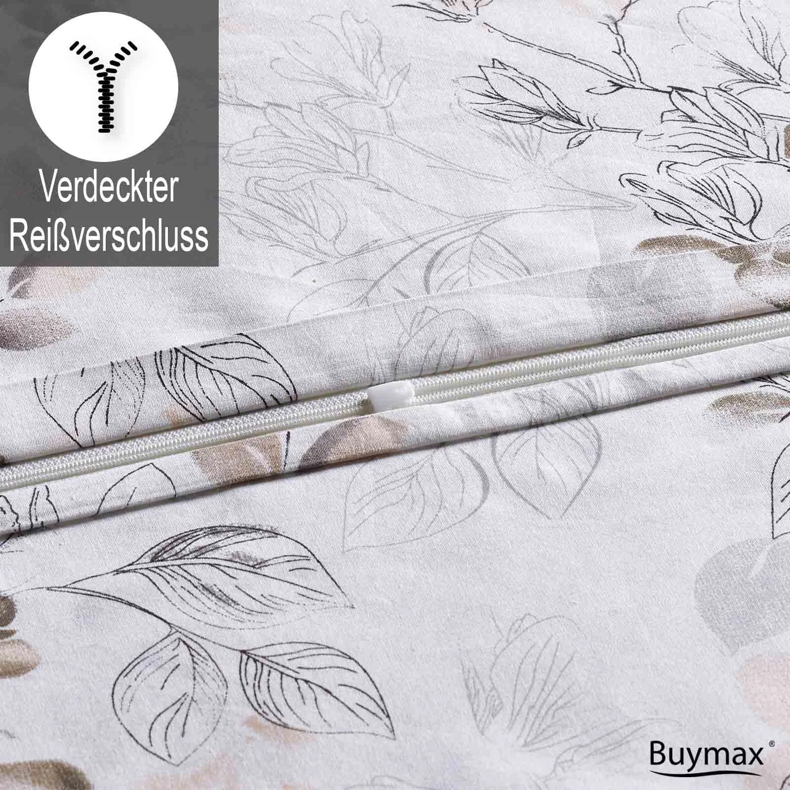 Комплект постельної білизни Buymax 4 предмети 135 x 200 см 80 x 80 см 100% бавовна Renforcé на блискавці, фото №4