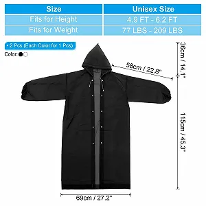 Дощовик PATIKIL 2 шт. Легкий багаторазовий EVA дощовик для дорослих для велоспорту, походів, активного відпочинку, чорний, білий synthetic.ua - Фото 1