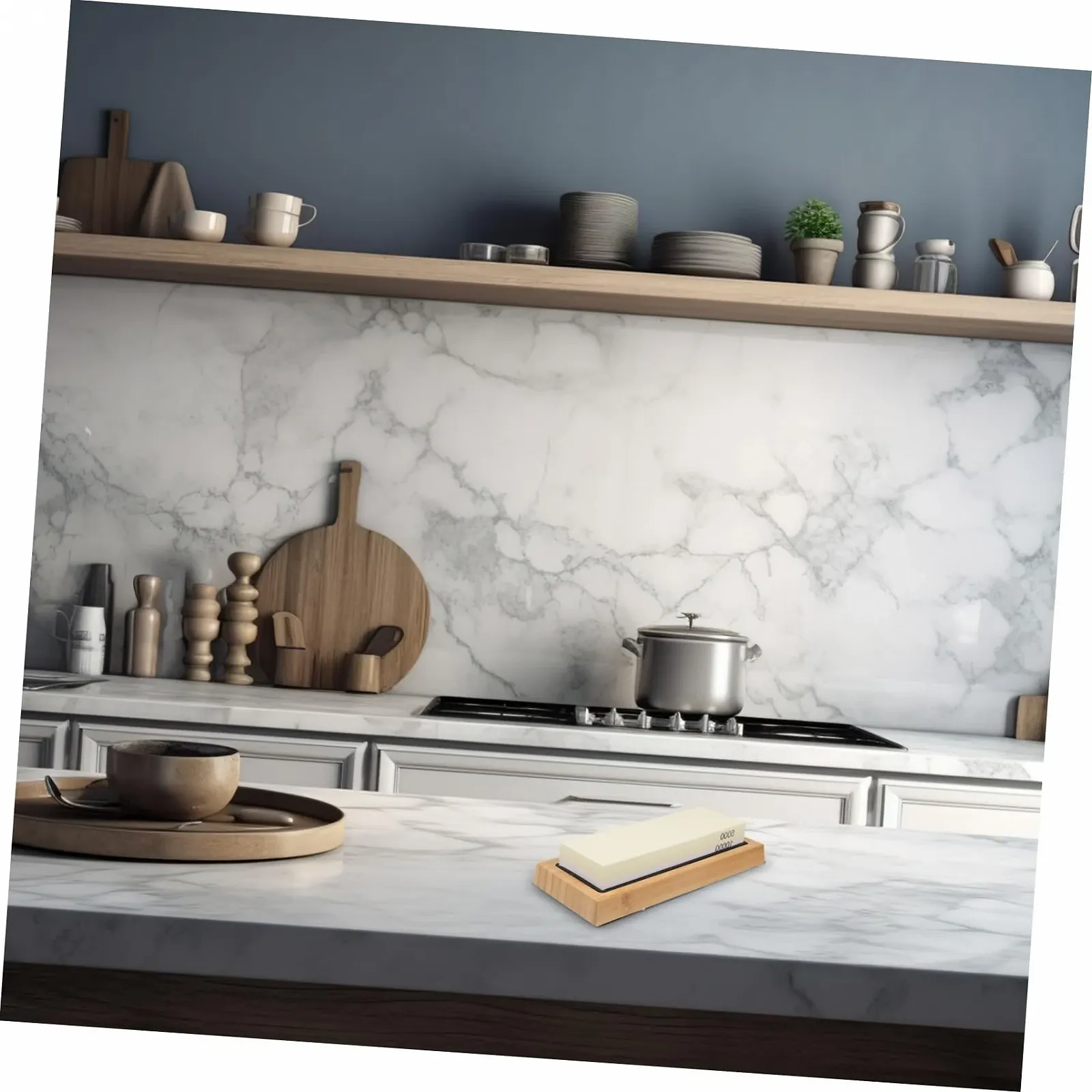 Набір точильних каменів двосторонній з бамбуковою підставкою, фото №8