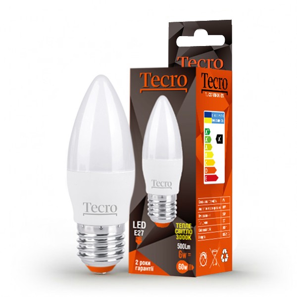 Лампа LED Tecro TL-C37-6W-3K-E27 6W 3000K E27, фото №1