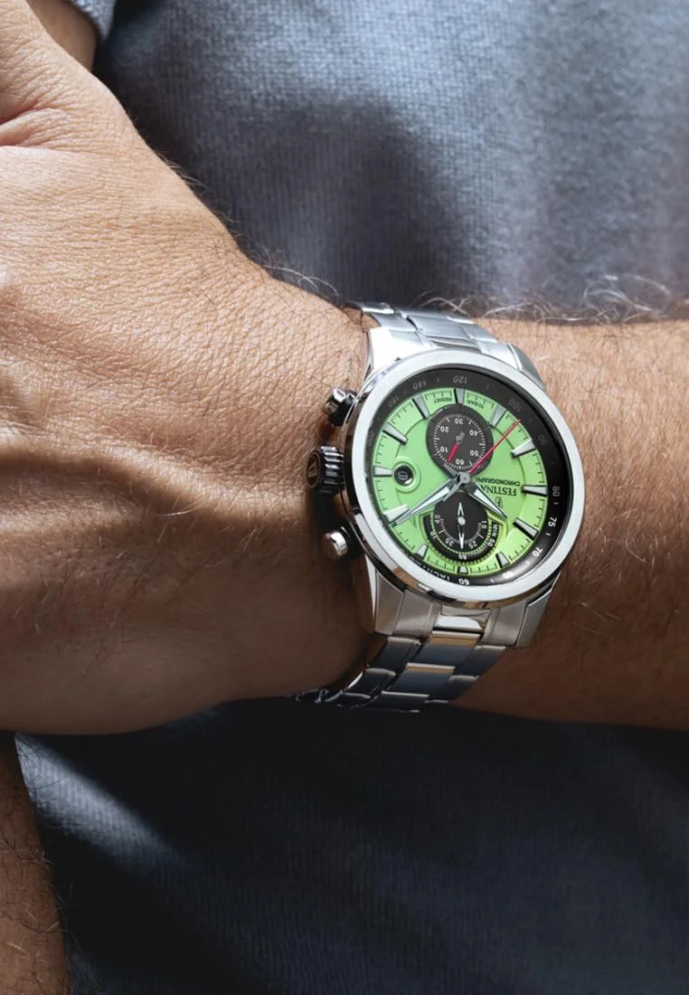 Чоловічий годинник Festina Timeless Chronograph Браслет з нержавіючої сталі Синій, фото №2