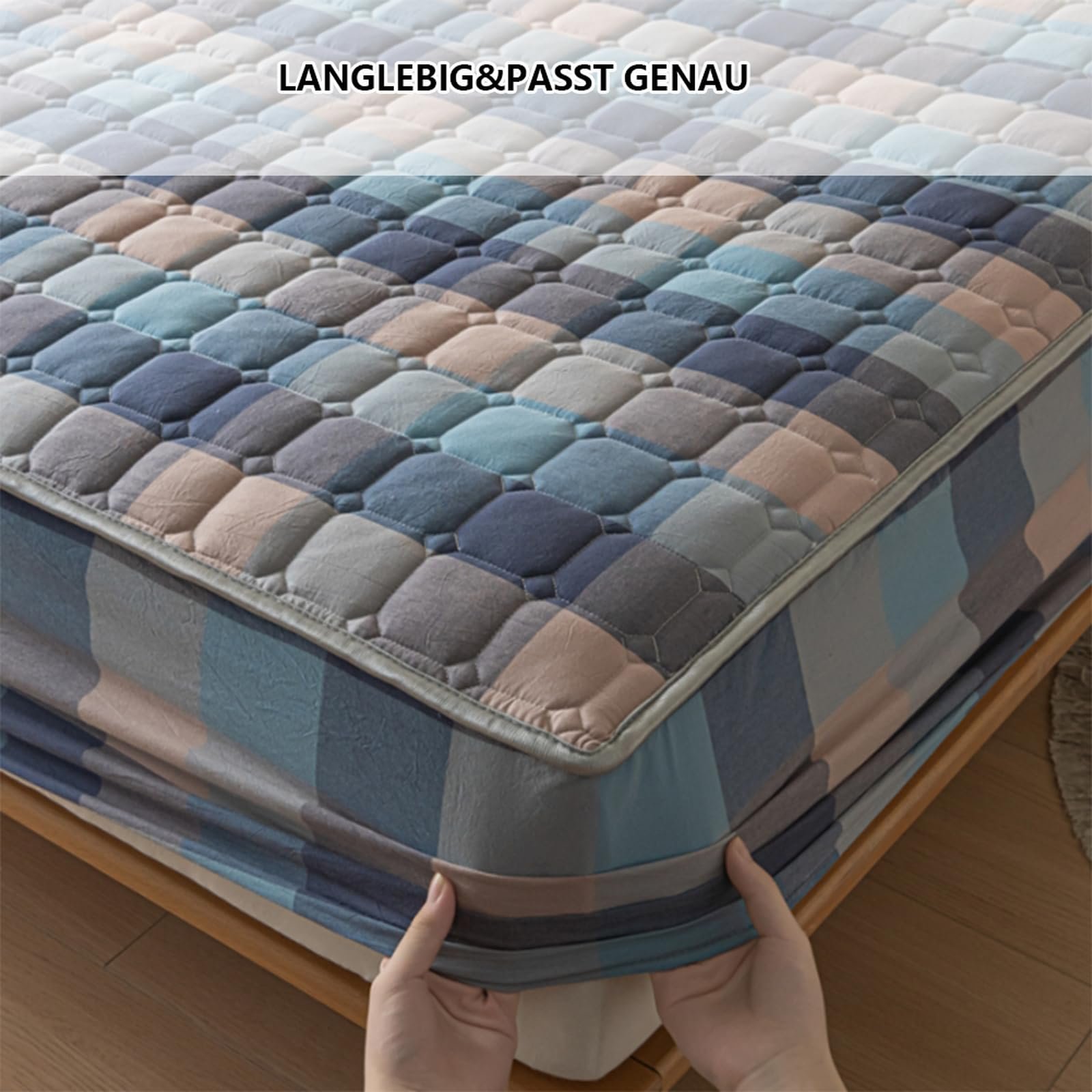 Наматрасник HAIBA 180 x 200 см Мягкий Трикотажный Простынь Очень Толстый и Мягкий Наматрасник до 30 см Высоты Матраса, фото №4