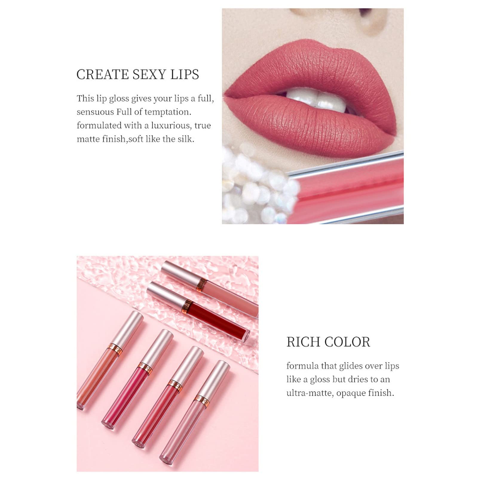 Набір блисків для губ 6 кольорів, стійкий колір, фото №2 Набір блисків для губ 6 кольорів, стійкий колір, фото №2