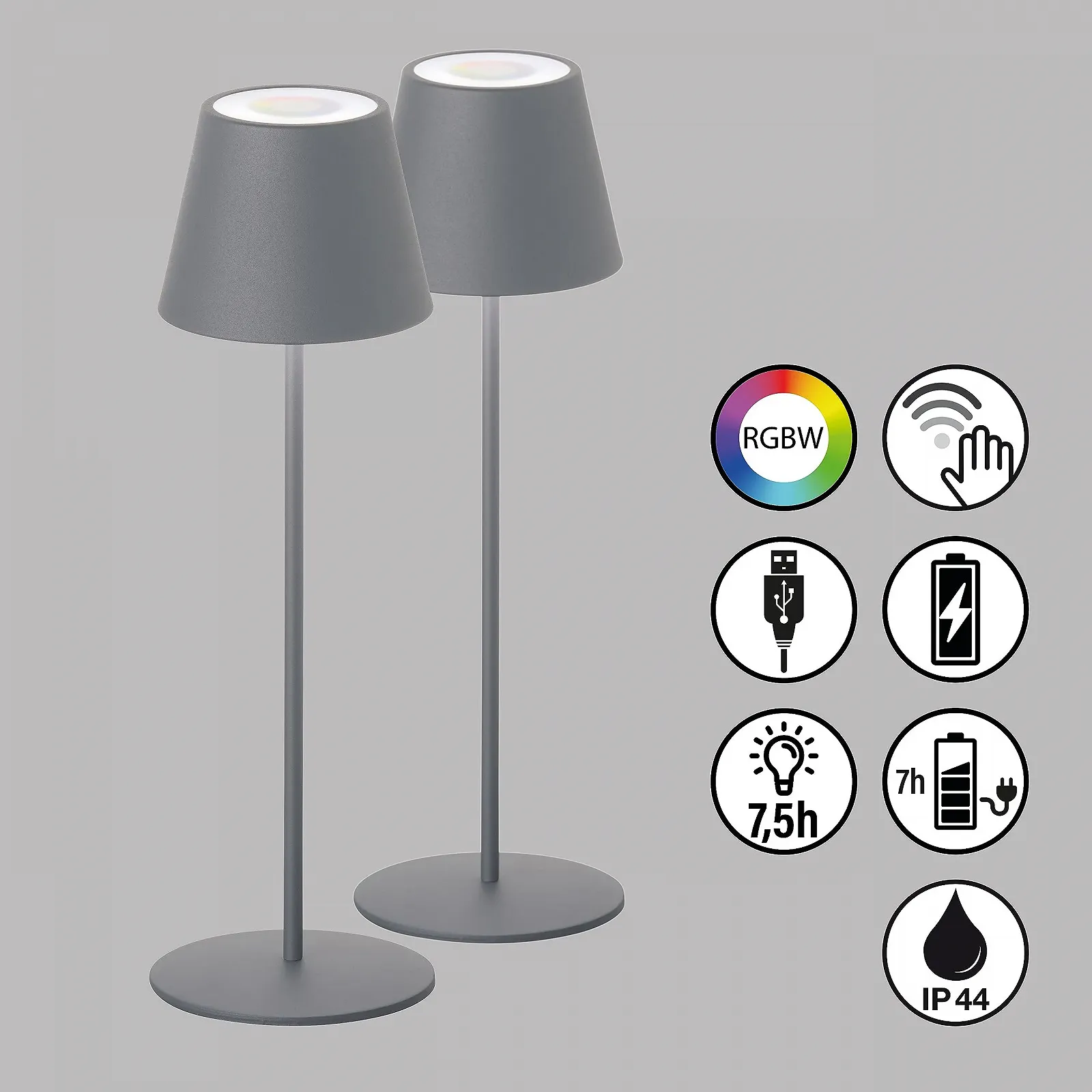 Настільна лампа Cosenza Бездротова Акумуляторна IP44 Набір із 2 шт., фото №2