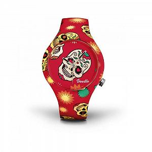 Часы Doodle Calaveras Mood Skull с силиконовым ремешком DOCA001, Ribbon - Фото 1