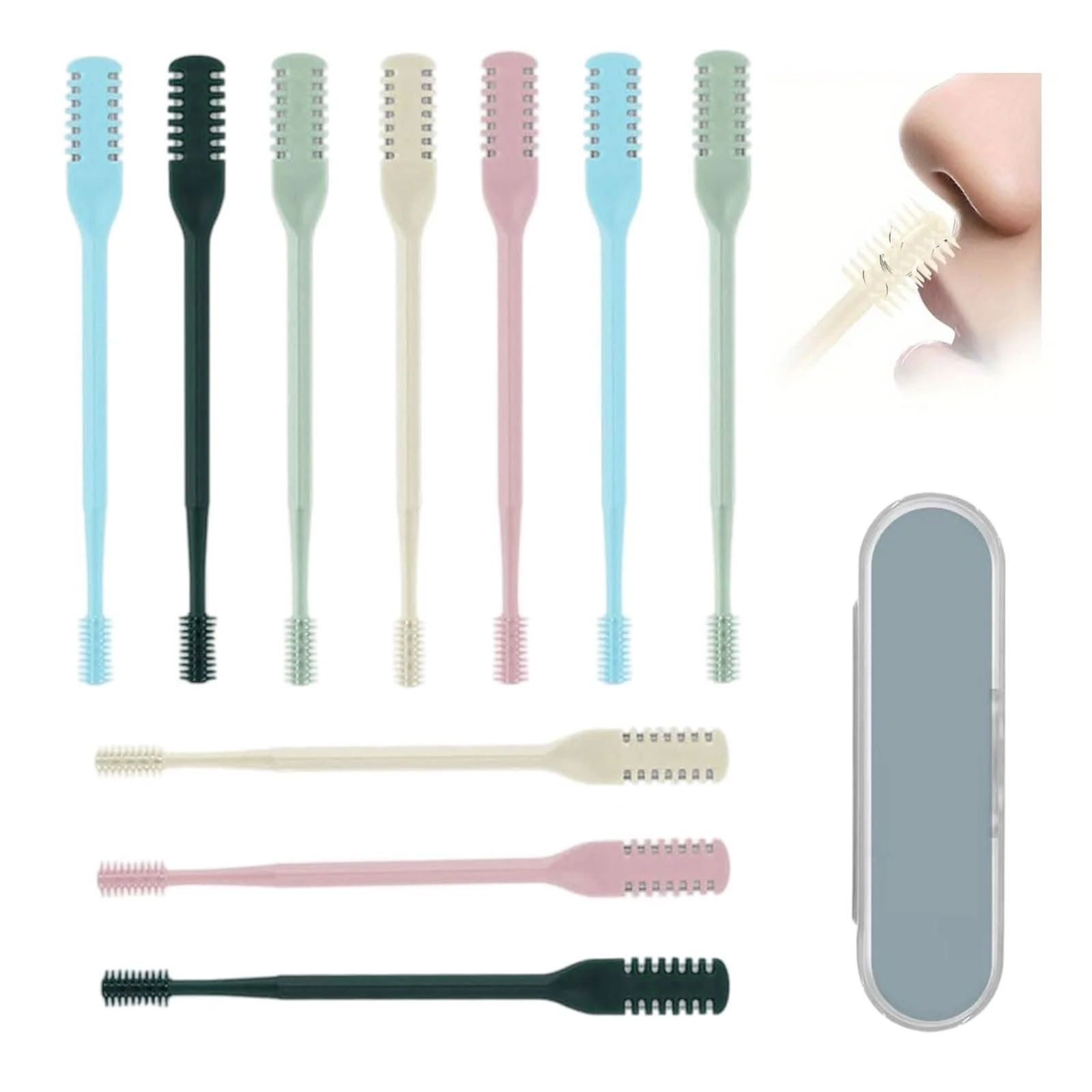 Тример MINZHI Manual Nose Hair Trimmer 2-in-1 360° (набір з 10 шт) (різнокольоровий), фото №1