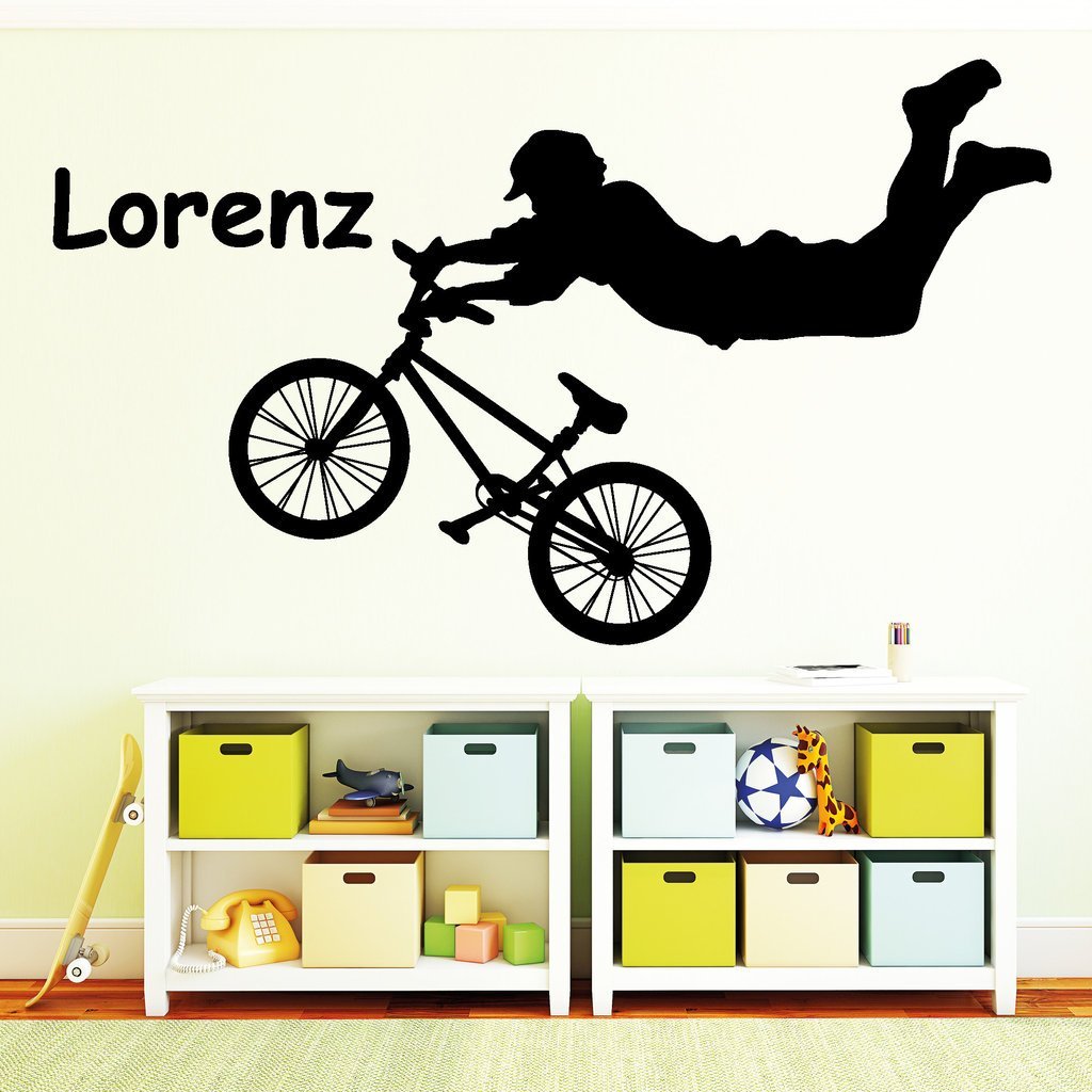 Наклейка на стіну Wall Tattoo Loft BMX Biker з ім'ям 30 кольорів 4 розміри, фото №1 Наклейка на стіну Wall Tattoo Loft BMX Biker з ім'ям 30 кольорів 4 розміри, фото №1