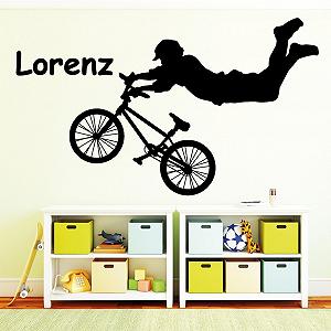 Наклейка на стіну Wall Tattoo Loft BMX Biker з ім'ям 30 кольорів 4 розміри - Фото 1