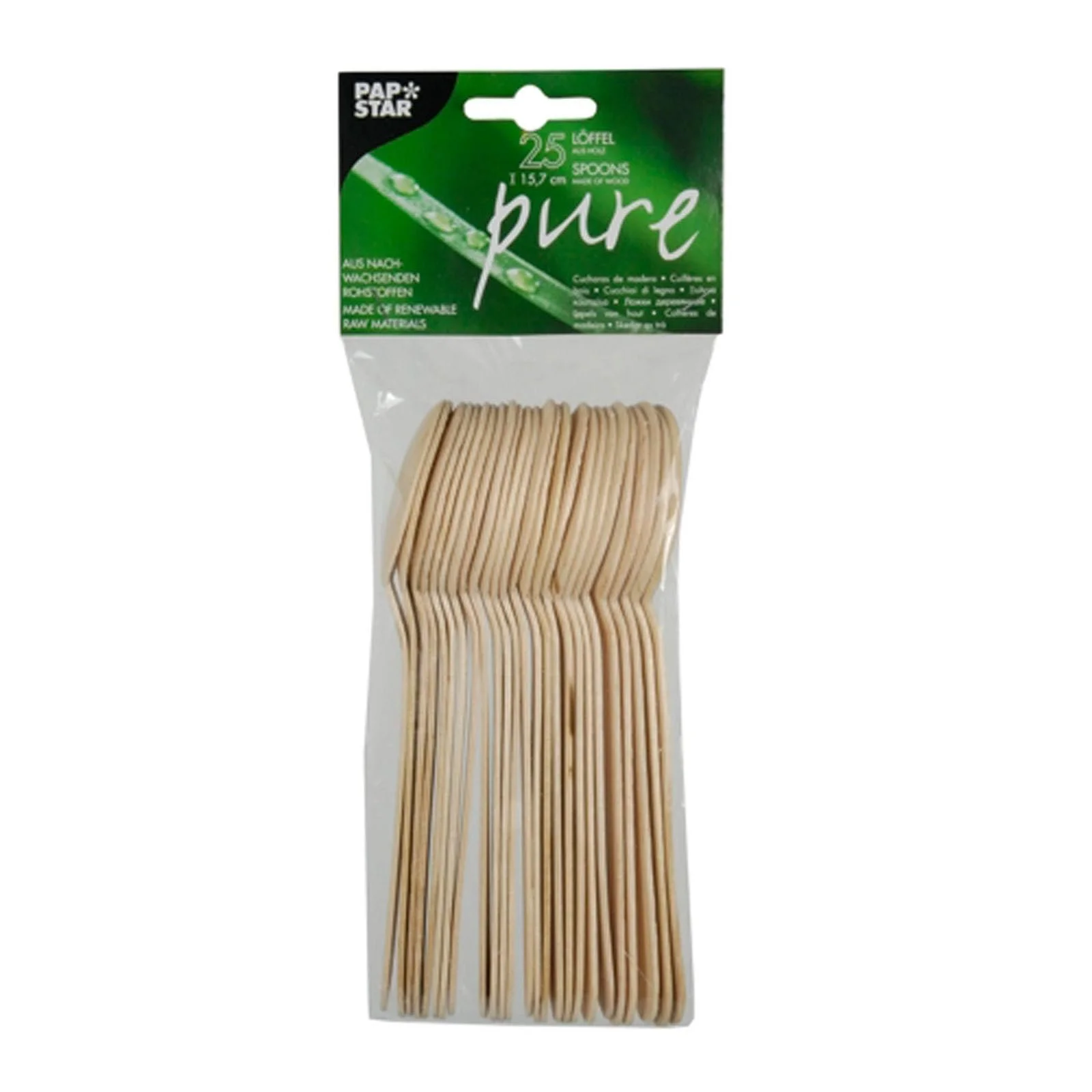 Ложка Дерев'яна Papstar Pure 15.7 см, фото №2