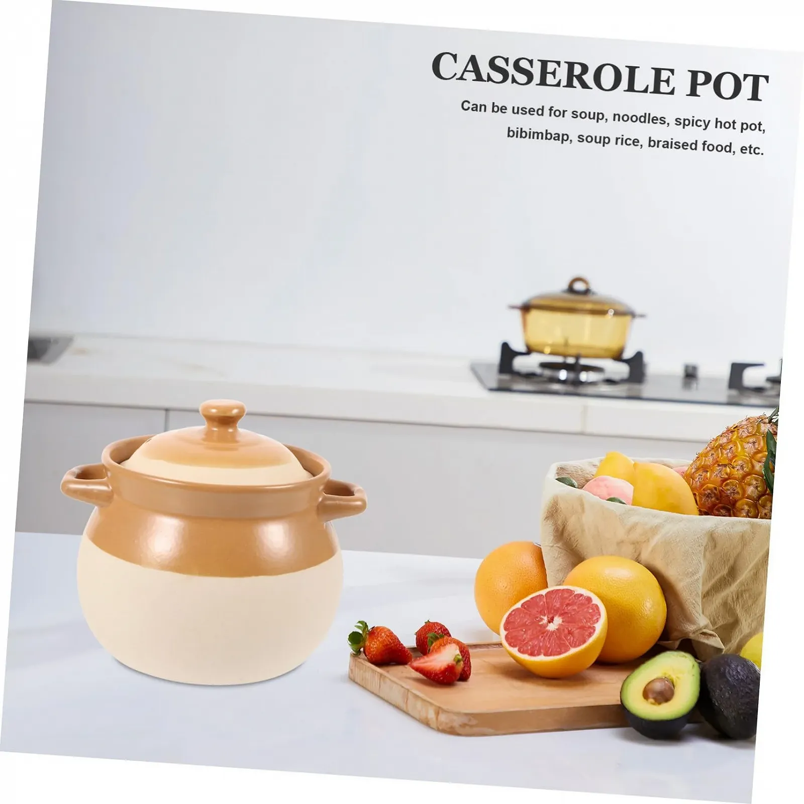 Кастрюля керамическая для газовой плиты для супа и лапши универсальная, фото №8