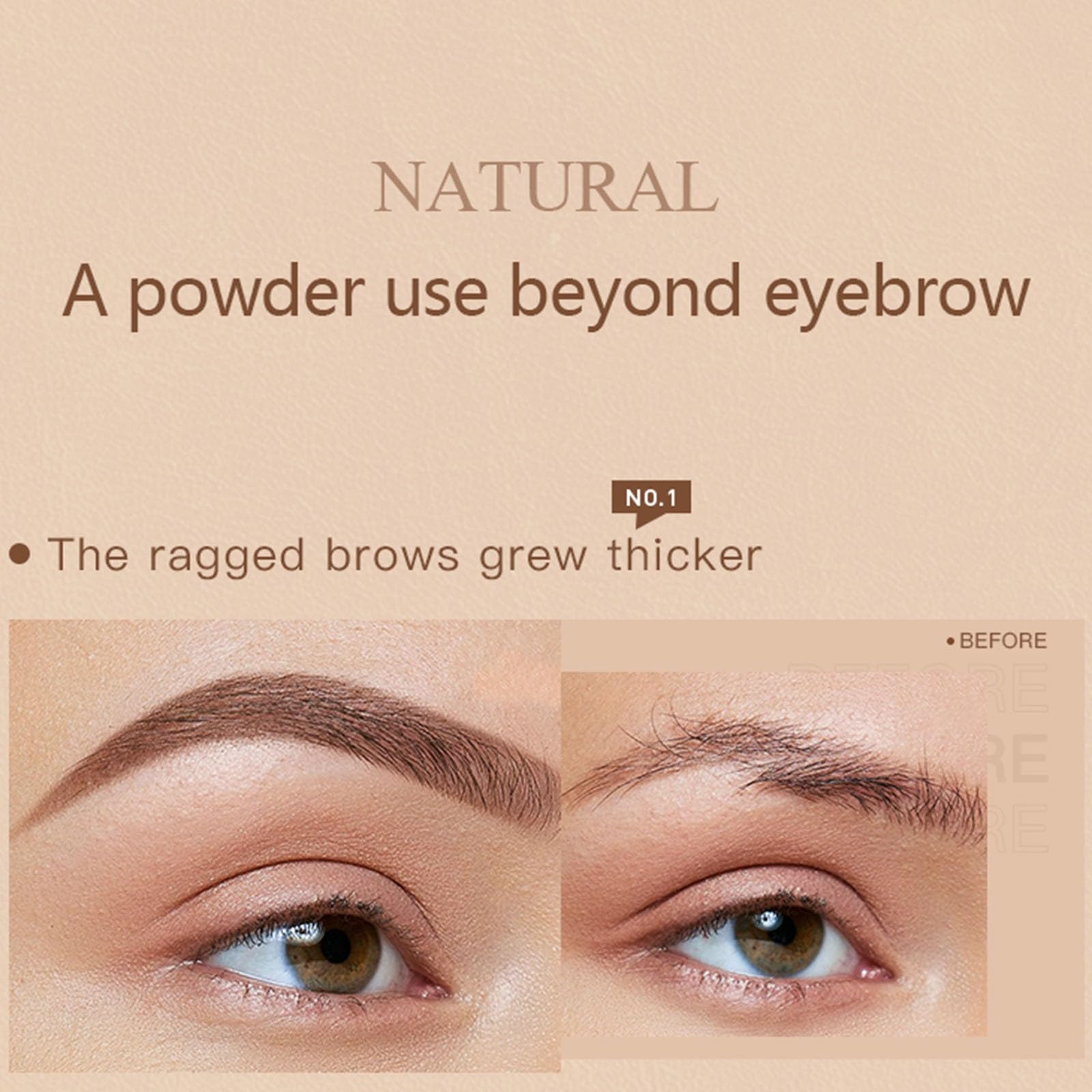 Пудра для брів Two-Tone Waterproof Hair Powder Чорний і темно-коричневий, фото №3