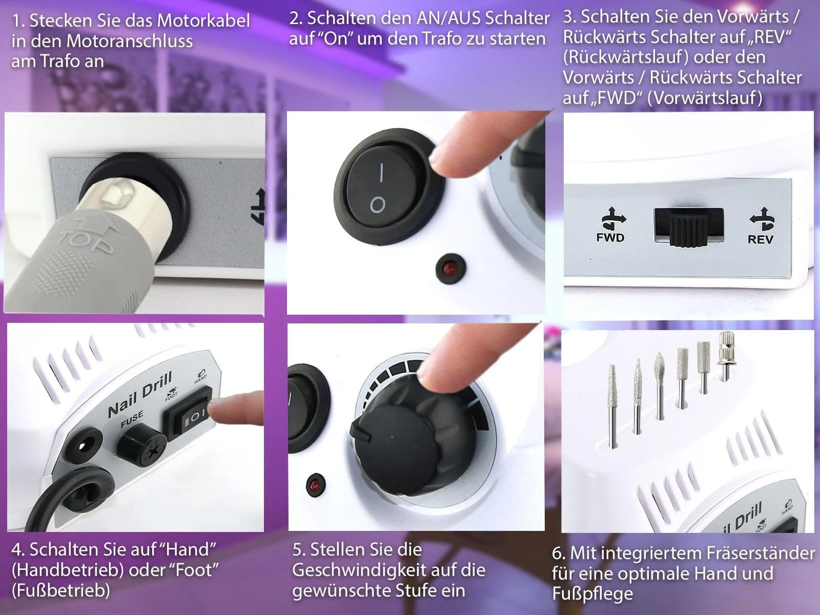 Пристрій для нігтів і алмазним шліфувальним кругом, фото №3