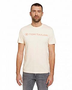Футболка printed crewneck logo  1030527XX1028130 Tom Tailor Бежевий 2XL - Фото 1