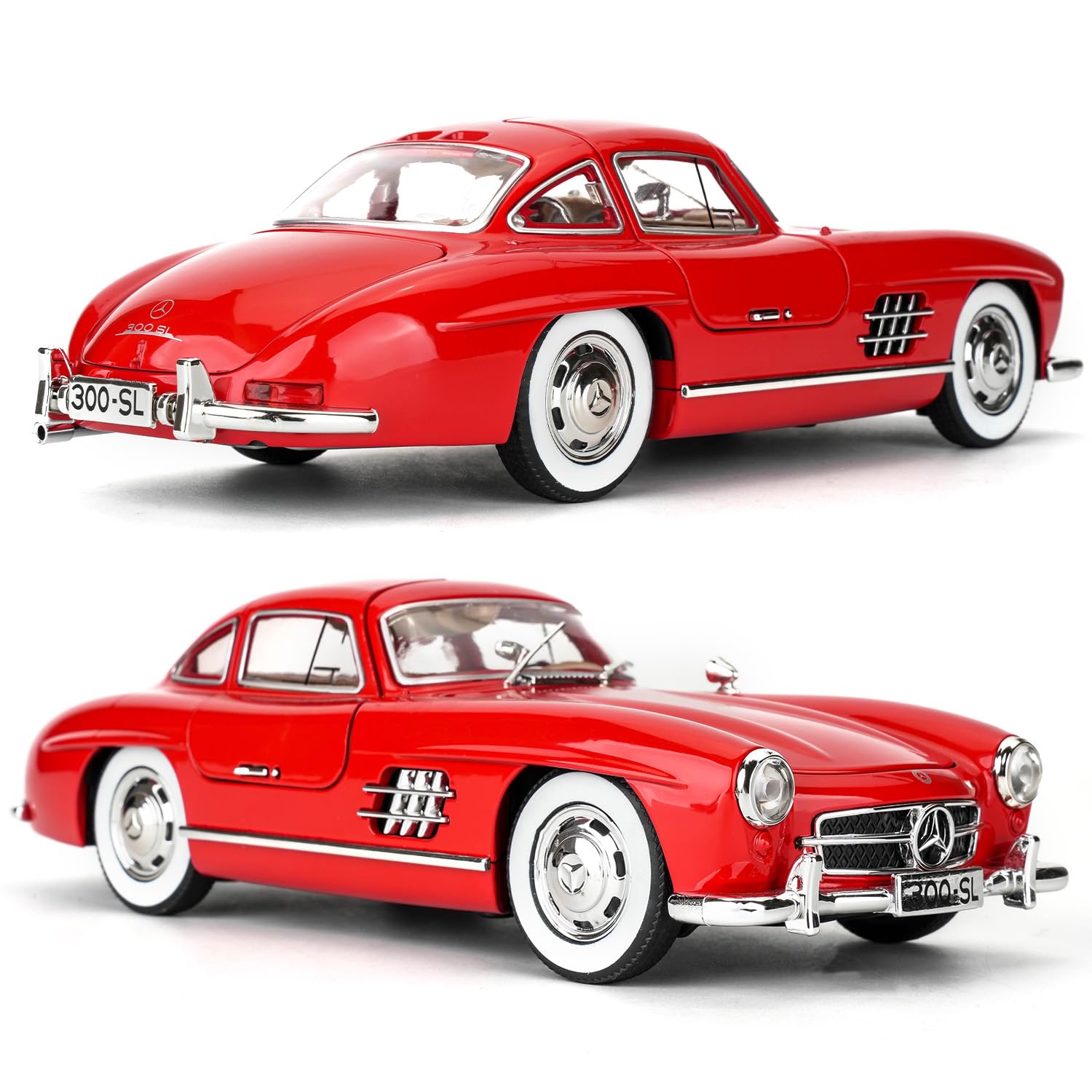 Автомобиль TGRCM-CZ Classic Cars 300 SL Игрушка Pull Back Zinc Alloy со звуком и светом Красный, фото №5