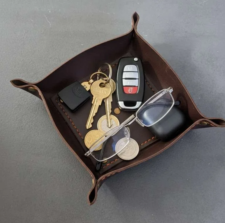Шкіряний органайзер ручної роботи Valet Tray, фото №1
