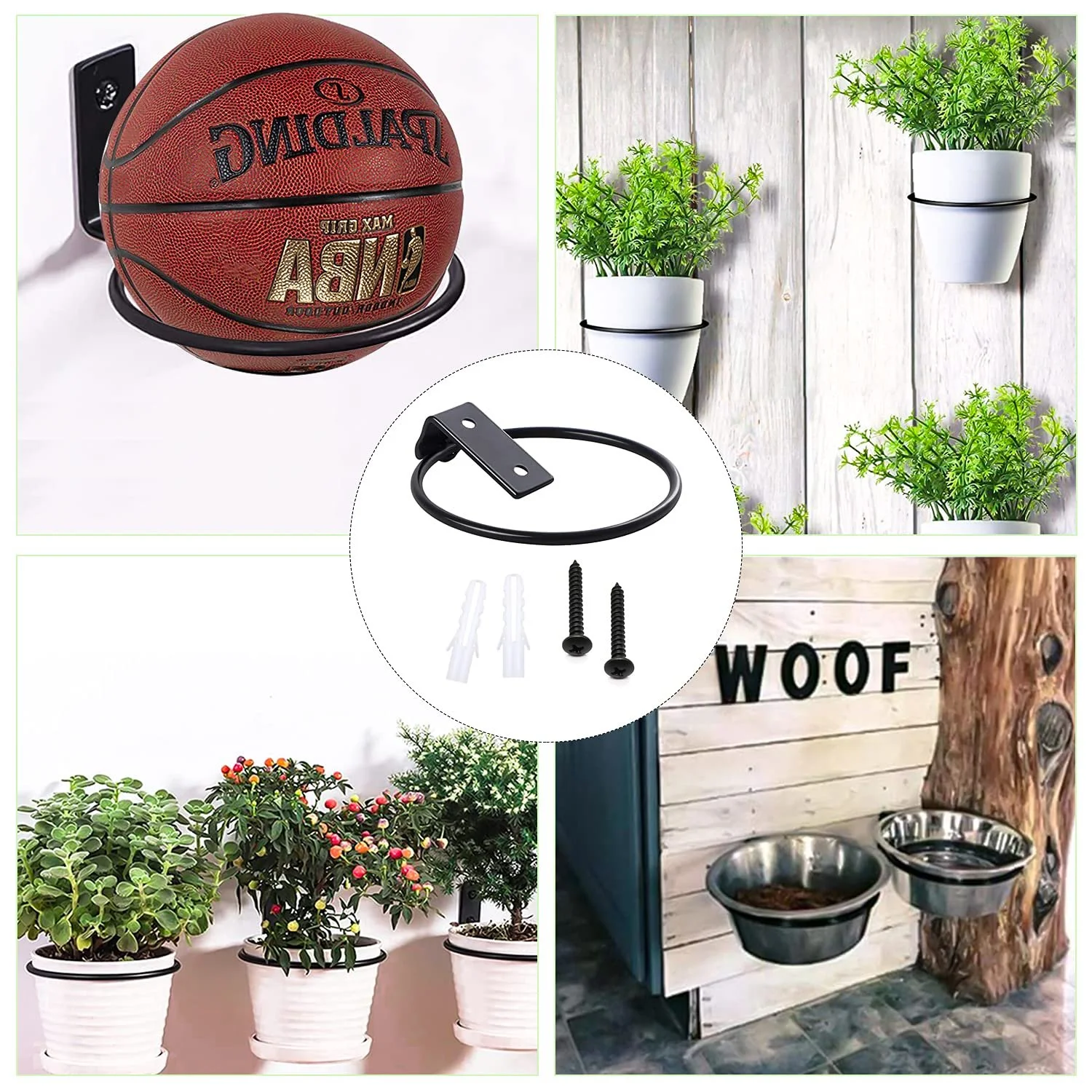 Набір кілець-тримачів для квіткових горщиків GIAK Настінний 3 штуки Складаний Чорний, фото №6 Набір кілець-тримачів для квіткових горщиків GIAK Настінний 3 штуки Складаний Чорний, фото №6