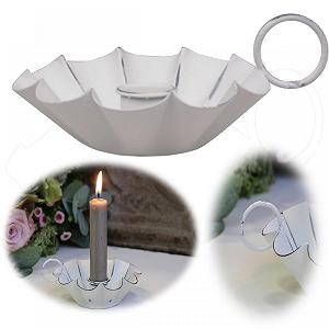 Металлический Канделябр LS-LebenStil Shabby White 11 см Держатель для свечей конусных - Фото 1