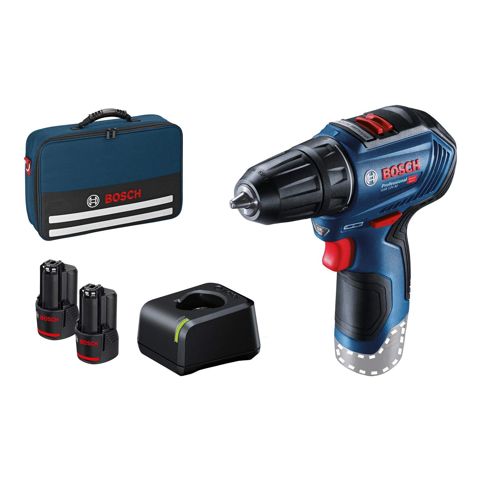 Дрель-шуруповерт Bosch Professional GSR 12V-30 Аккумуляторный 12V 2.0Ah Li-Ion Бесщеточный с второй перезаряжаемой батареей, фото №1 Дрель-шуруповерт Bosch Professional GSR 12V-30 Аккумуляторный 12V 2.0Ah Li-Ion Бесщеточный с второй перезаряжаемой батареей, фото №1