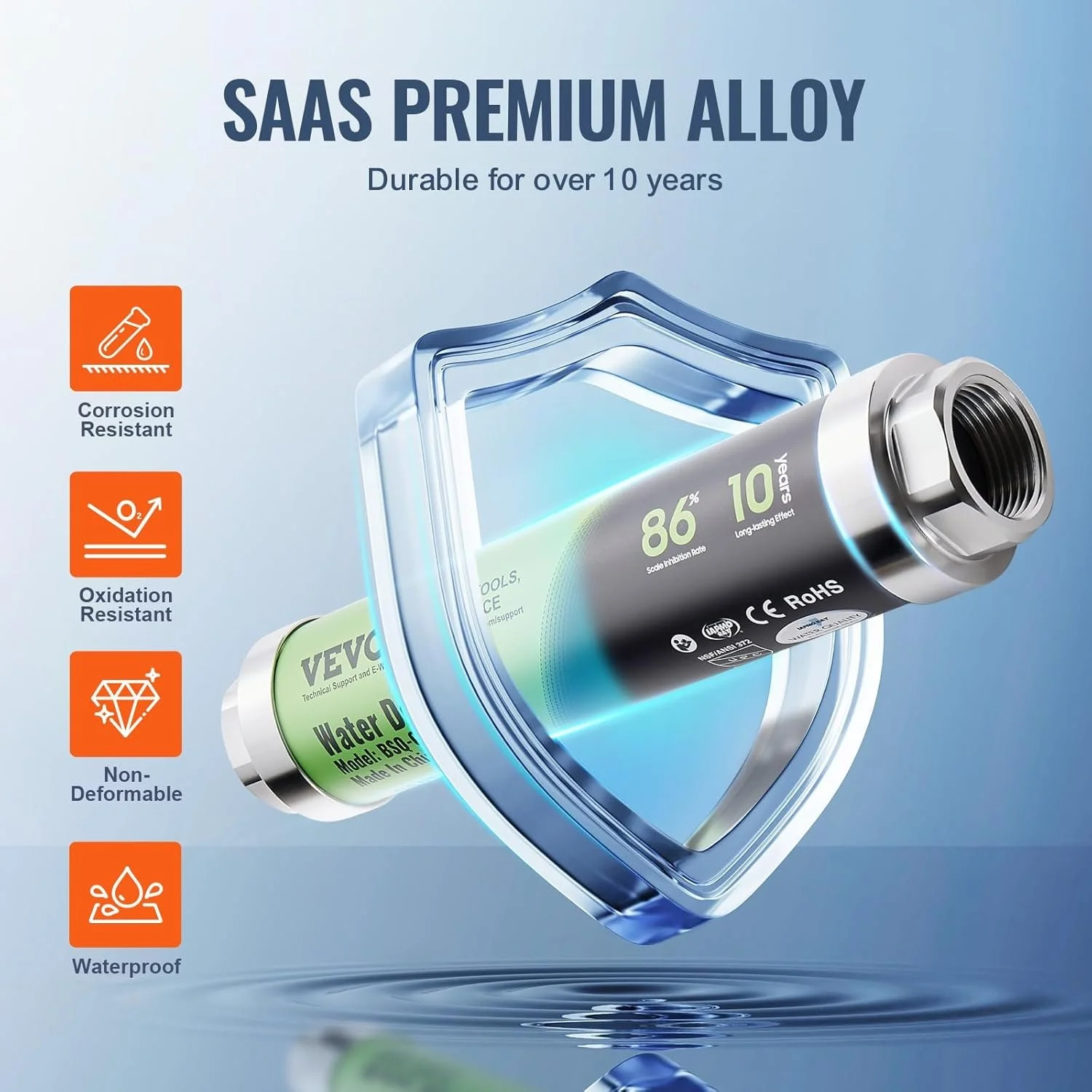 Средство для удаления накипи VEVOR BSQ-Q1 Silver, фото №5