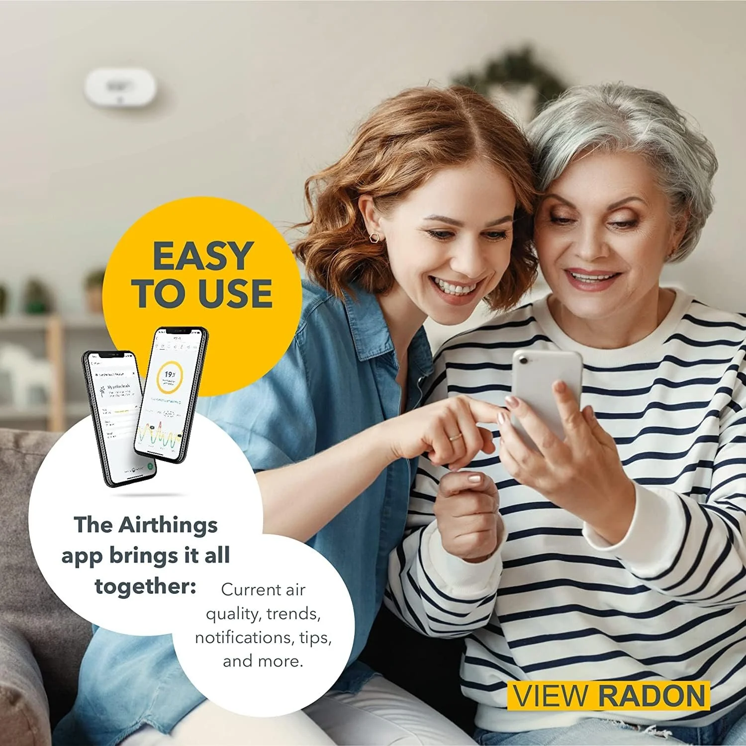 Детектор радона и качества воздуха Airthings View Radon 2989 Белый, фото №5