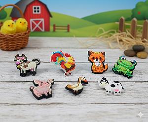 Купить Джибитсы животные ферма украшения для обуви в стиле фермерских животных Jibbitz Farm 7 шт аксессуары крокс - Фото 1 Джибитсы животные ферма украшения для обуви в стиле фермерских животных Jibbitz Farm 7 шт аксессуары крокс - Фото 1