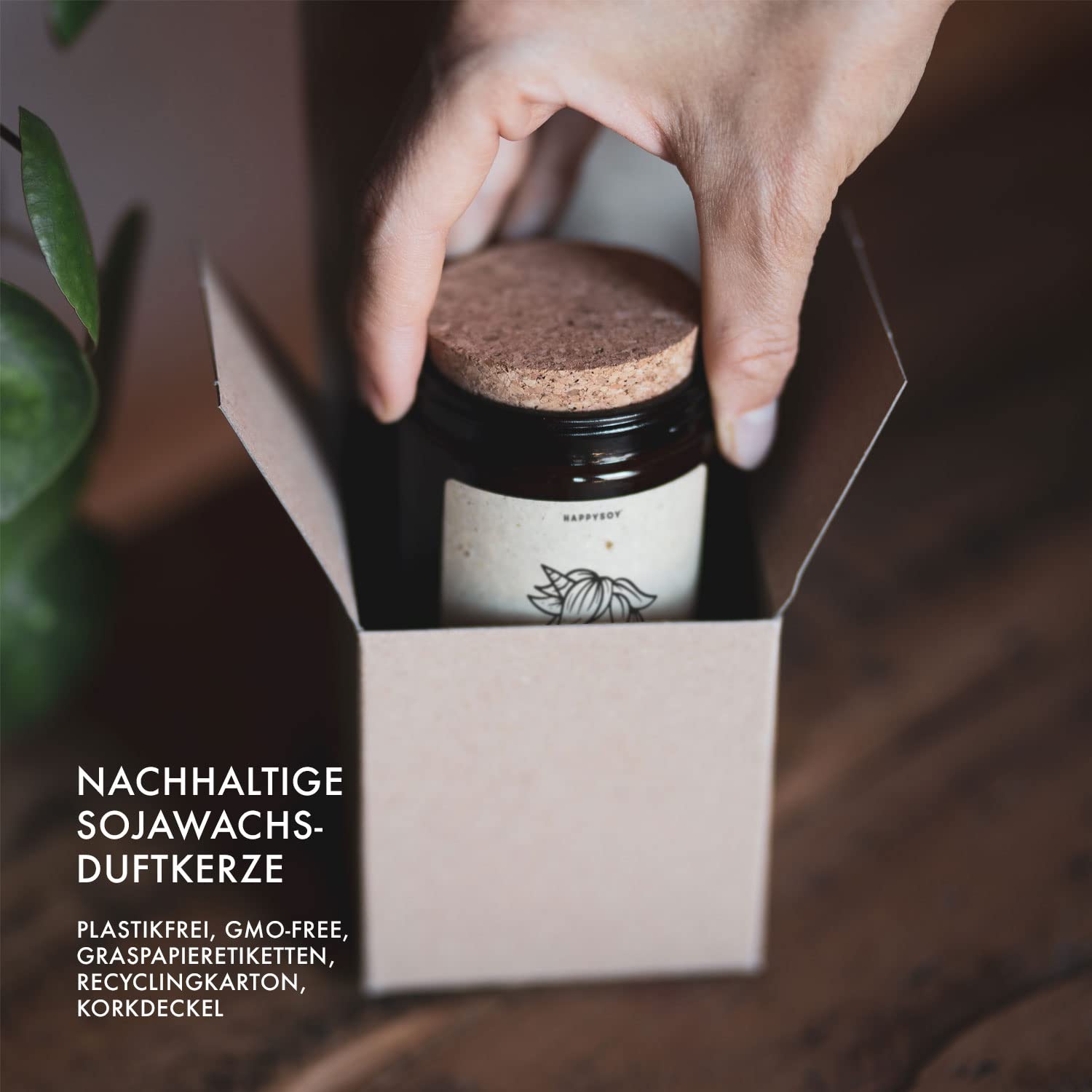 Свічка Happysoy Подарункова Ароматична у Склі Соєва Ручної роботи в Німеччині Веганська з мотивом єдинорога, фото №3