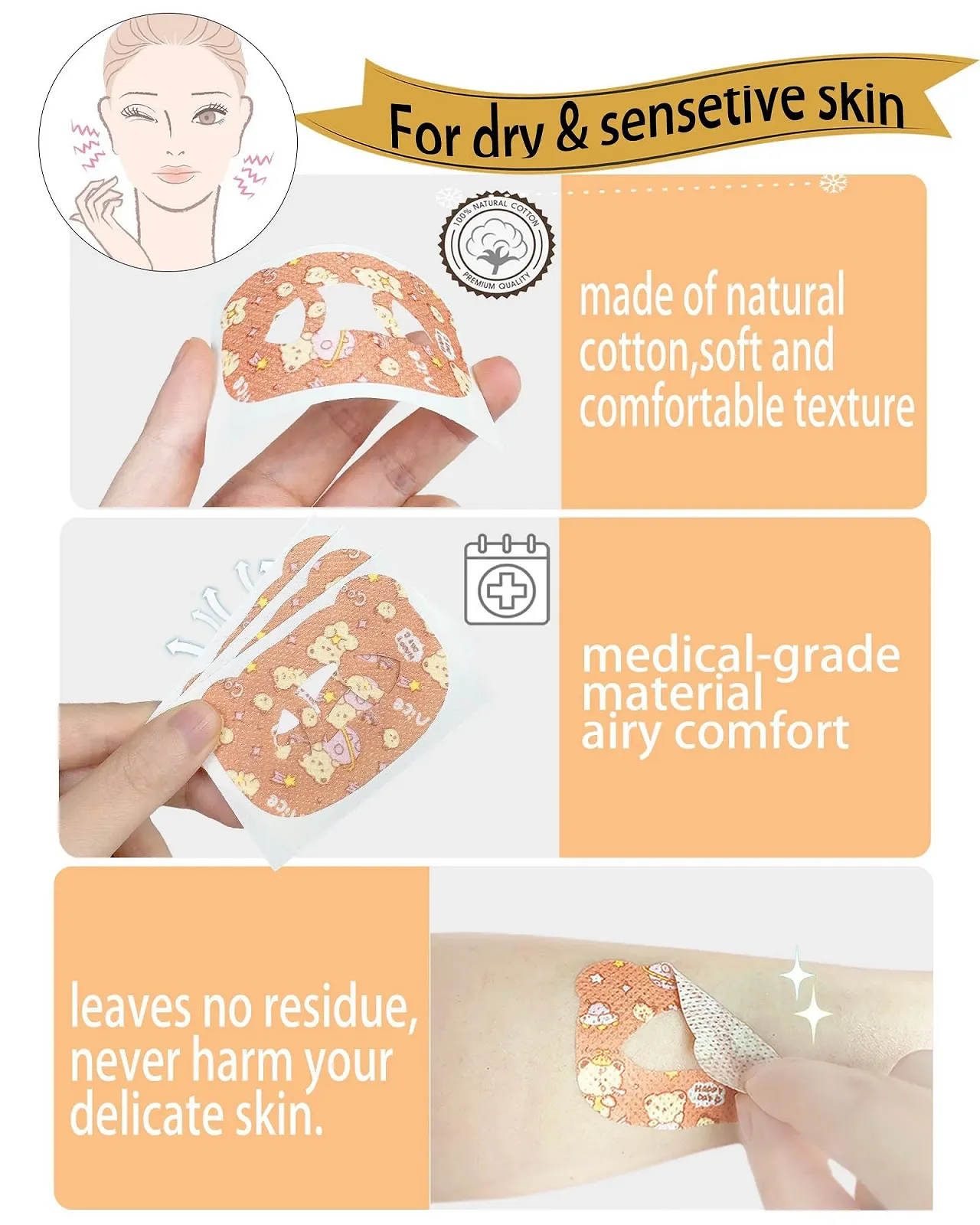 Пластирі для рота для жінок для сну, для подолання дихання ротом, фото №2