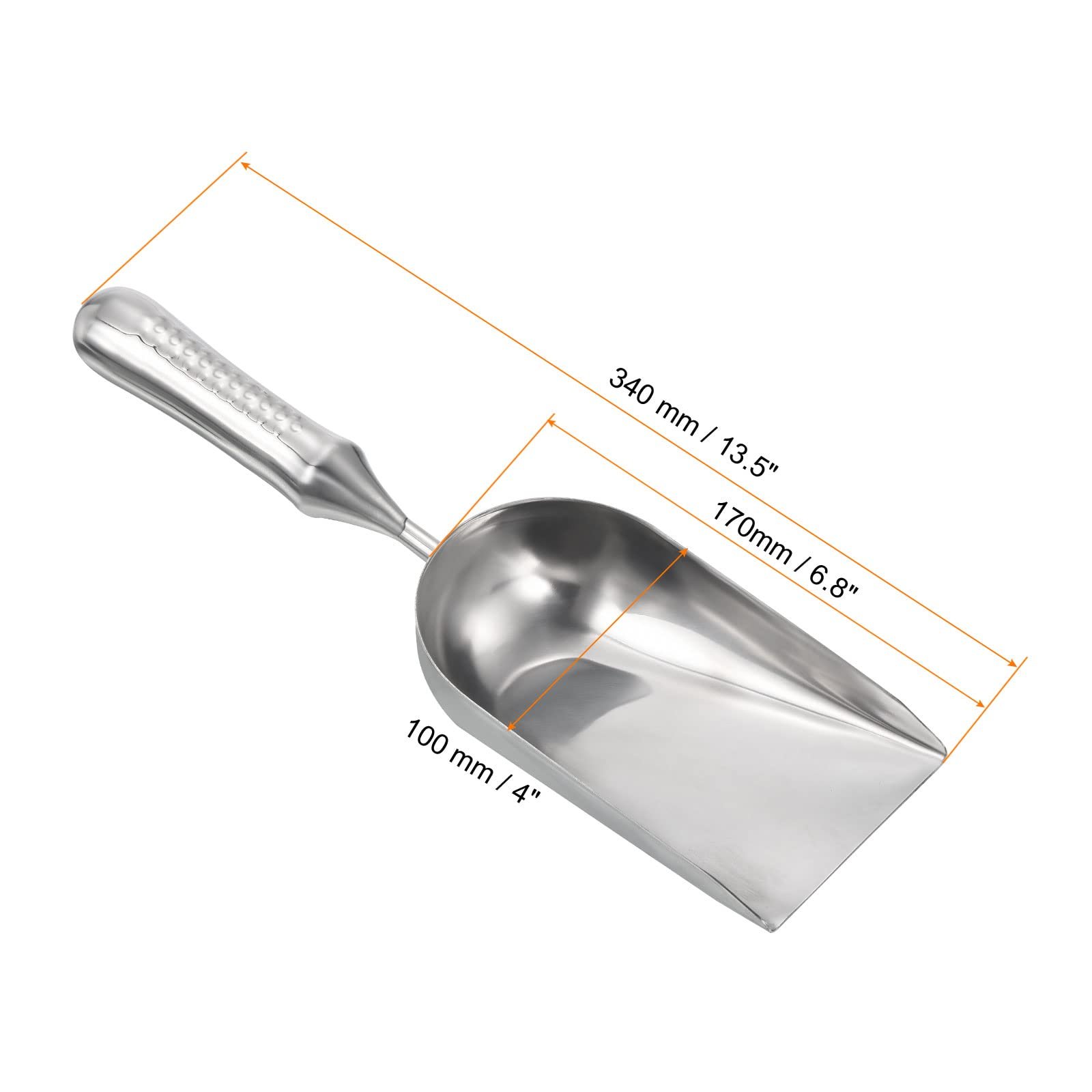 Лопата совковая садовый PATIKIL 34.3 см, лопата квадратная из нержавеющей стали, серебристый, фото №2