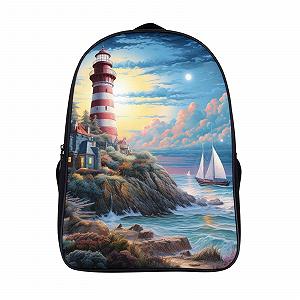 Ранець DPEOANEBN Coastal Lighthouses для дівчаток-підлітків, шкільний рюкзак, шкільний ранець для початкової школи, дитяча шкільна сумка, повсякденний рюкзак, 40x28x16 см - Фото 1