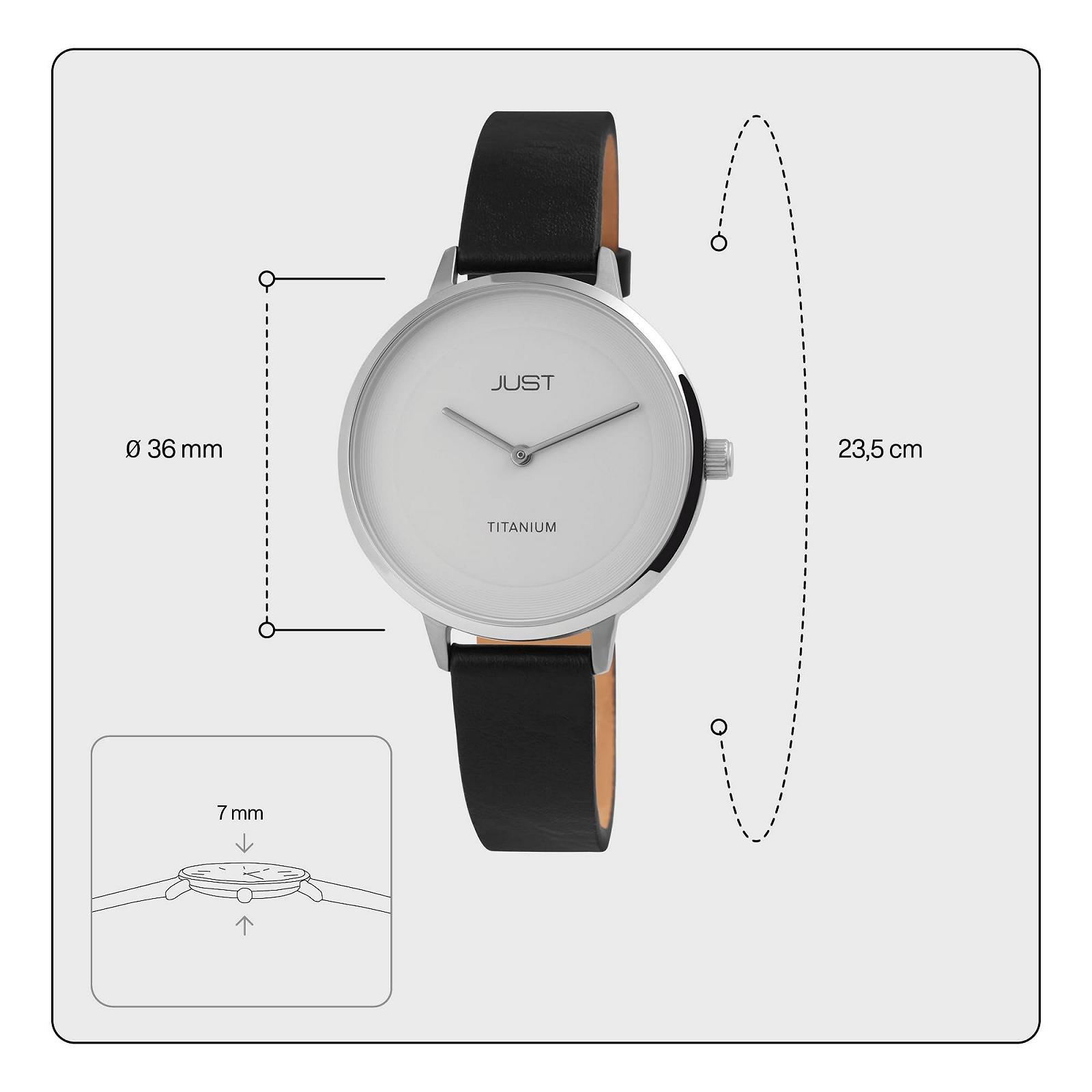 Женские часы Just Liena JU10187 Кожаный ремешок Титановый корпус Диаметр 36 мм Титановая застежка Аналоговый Кварц, фото №4 Женские часы Just Liena JU10187 Кожаный ремешок Титановый корпус Диаметр 36 мм Титановая застежка Аналоговый Кварц, фото №4