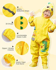 Суцільний дощовик JiAmy для дівчаток та хлопчиків, водонепроникний synthetic.ua - Фото 1