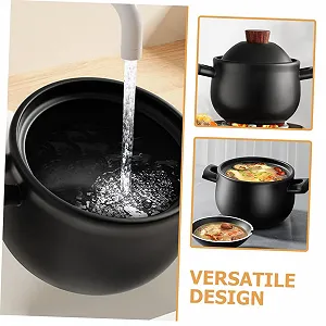 Кастрюля Gatuida керамическая термостойкая большая для газовой плиты synthetic.ua - Фото 1