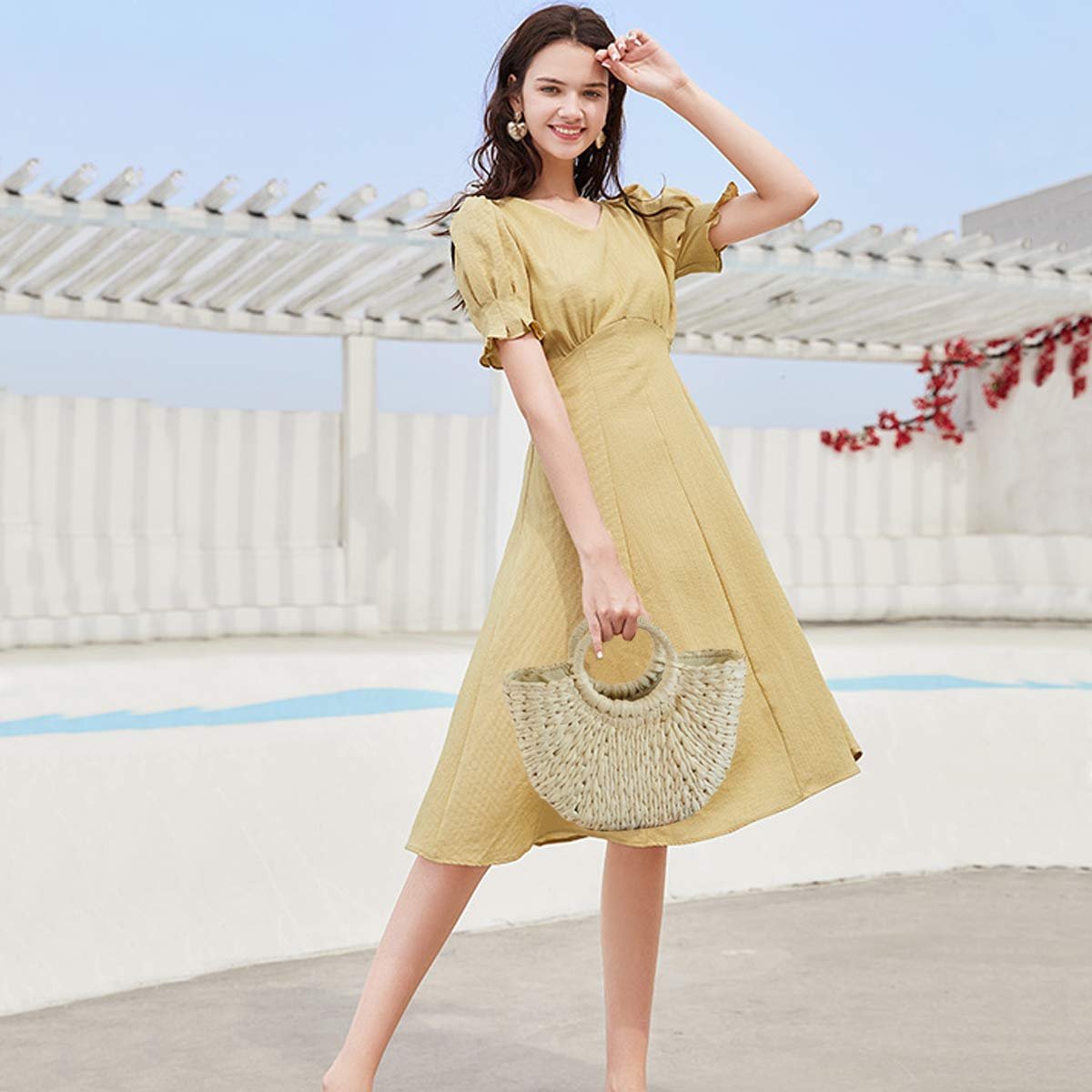 Сумка жіноча Nicole & Doris Солом'яна Літня Пляжна Сумка Плетена з ротангу, фото №2