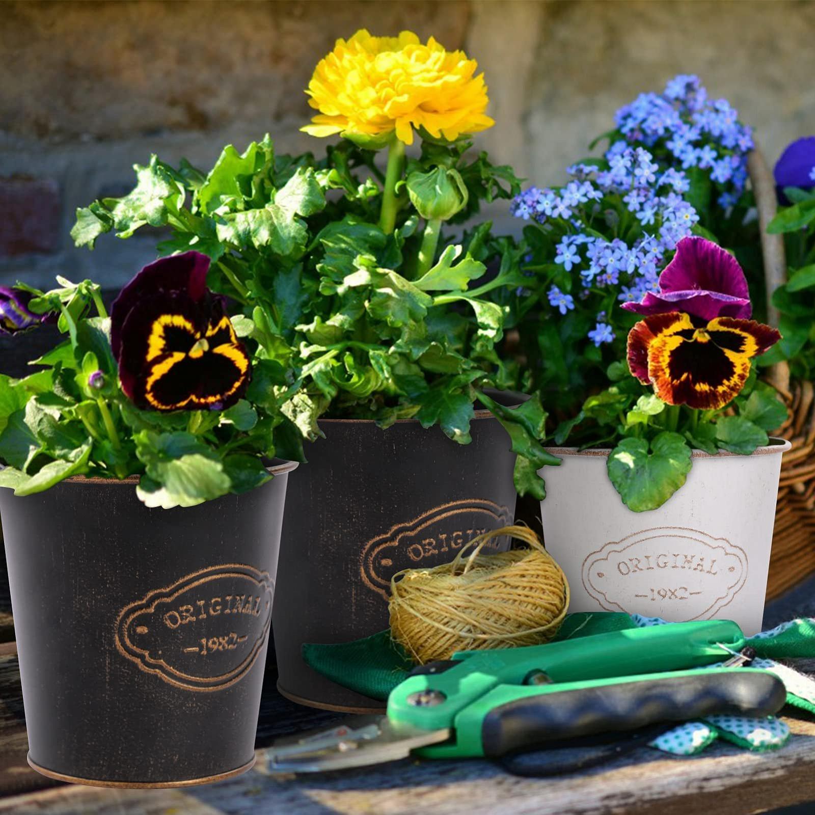 Підвісні горщики металеві балконні з дренажним отвором набір із 4 шт. вінтаж, фото №2 Підвісні горщики металеві балконні з дренажним отвором набір із 4 шт. вінтаж, фото №2