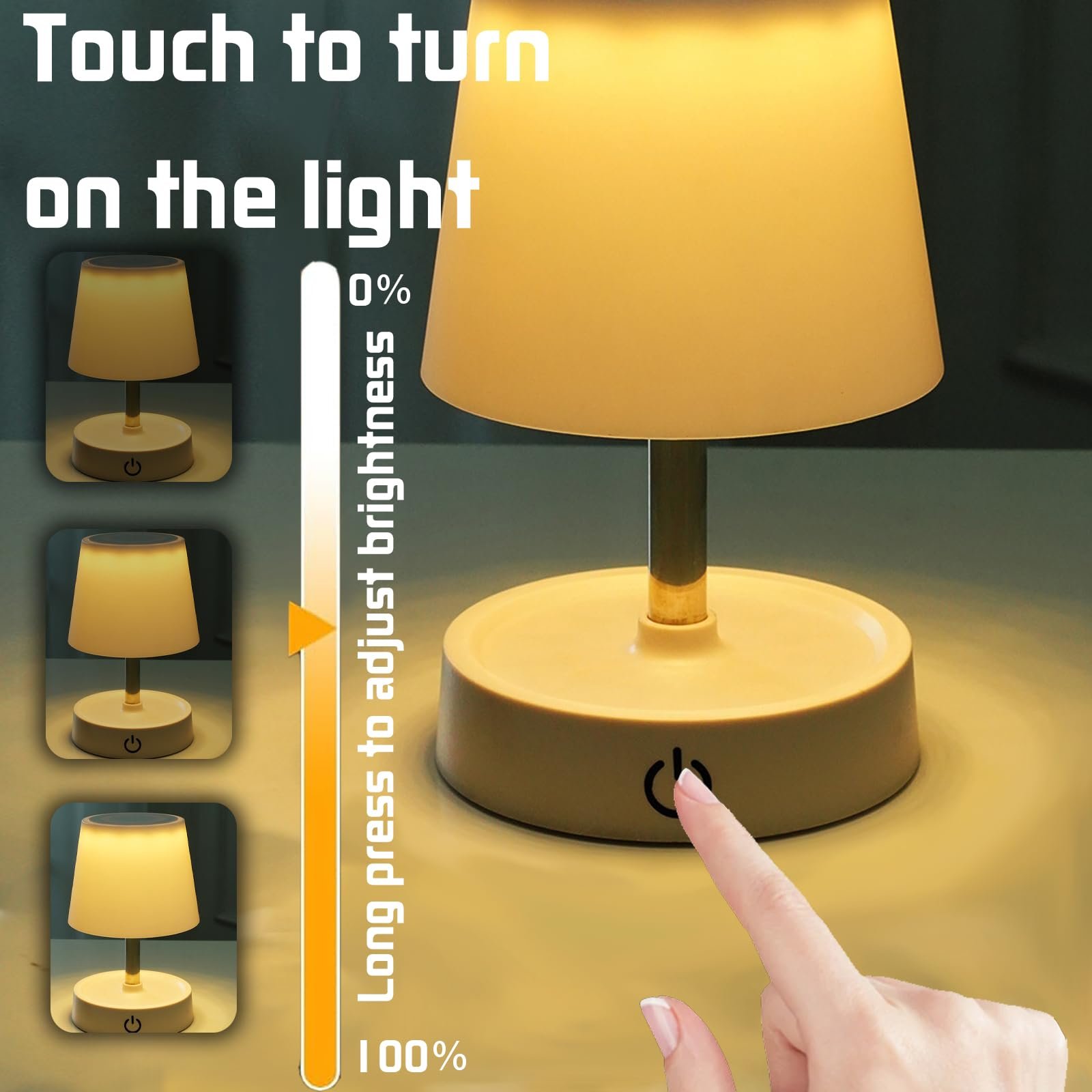 Настільна лампа LED акумуляторна USB телескопічна сенсорна 2 шт. Біла (A), фото №5