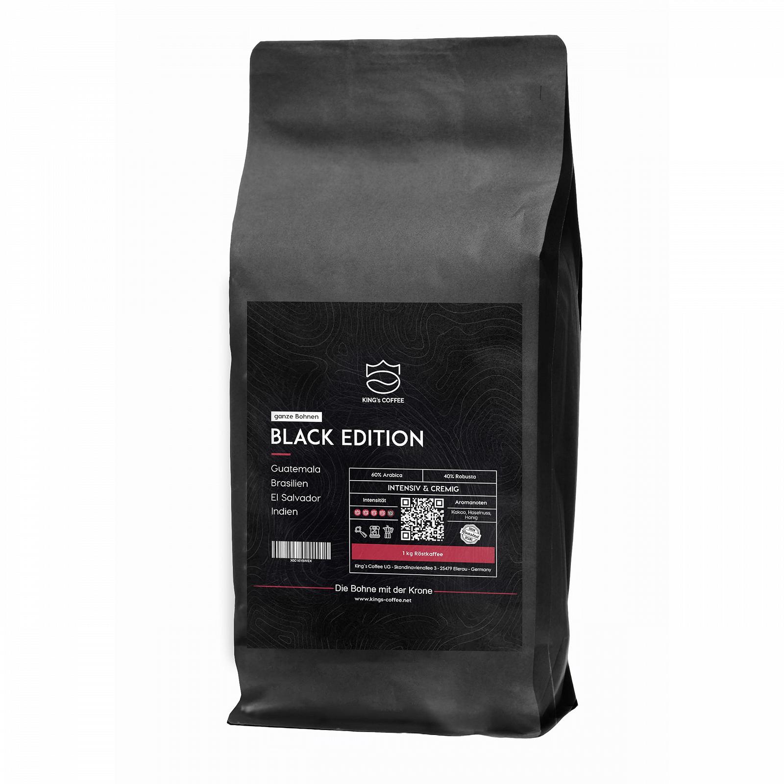 Кава в зернах KING'S COFFEE Black Edition Crema Intense 1 кг, фото №1