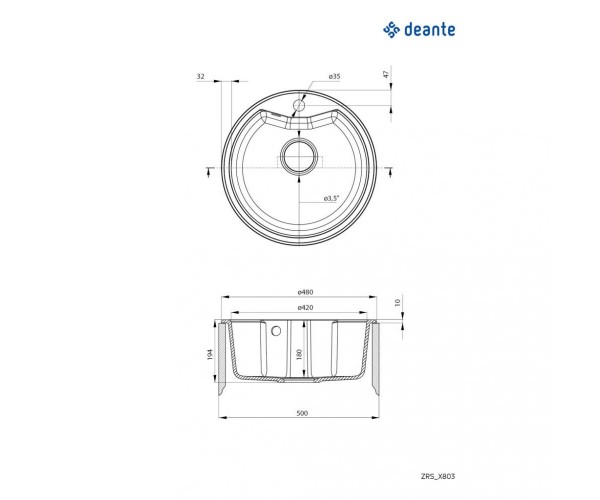Кухонна мийка Deante Fiesta ZRS 2803, фото №6 Кухонна мийка Deante Fiesta ZRS 2803, фото №6