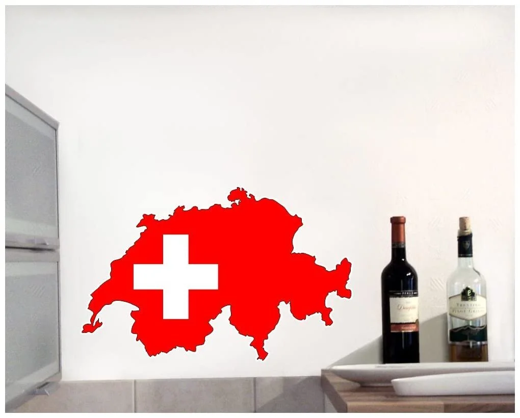 Наклейка на стіну Прапор Швейцарії в національних кольорах, фото №2