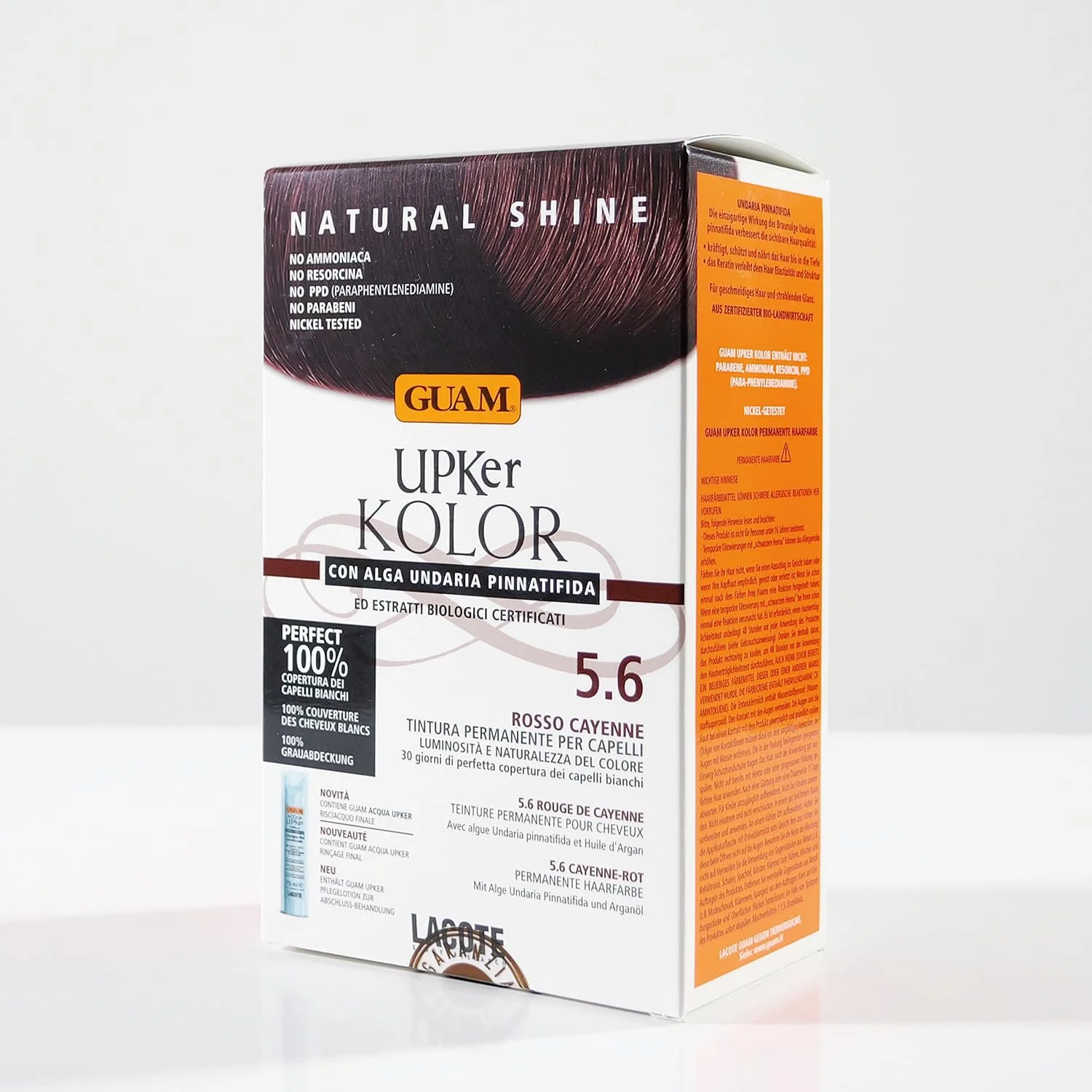 Фарба для волосся Guam Upker Kolor Natural Permanent 5.6 Kayenne Red, фото №2 Фарба для волосся Guam Upker Kolor Natural Permanent 5.6 Kayenne Red, фото №2