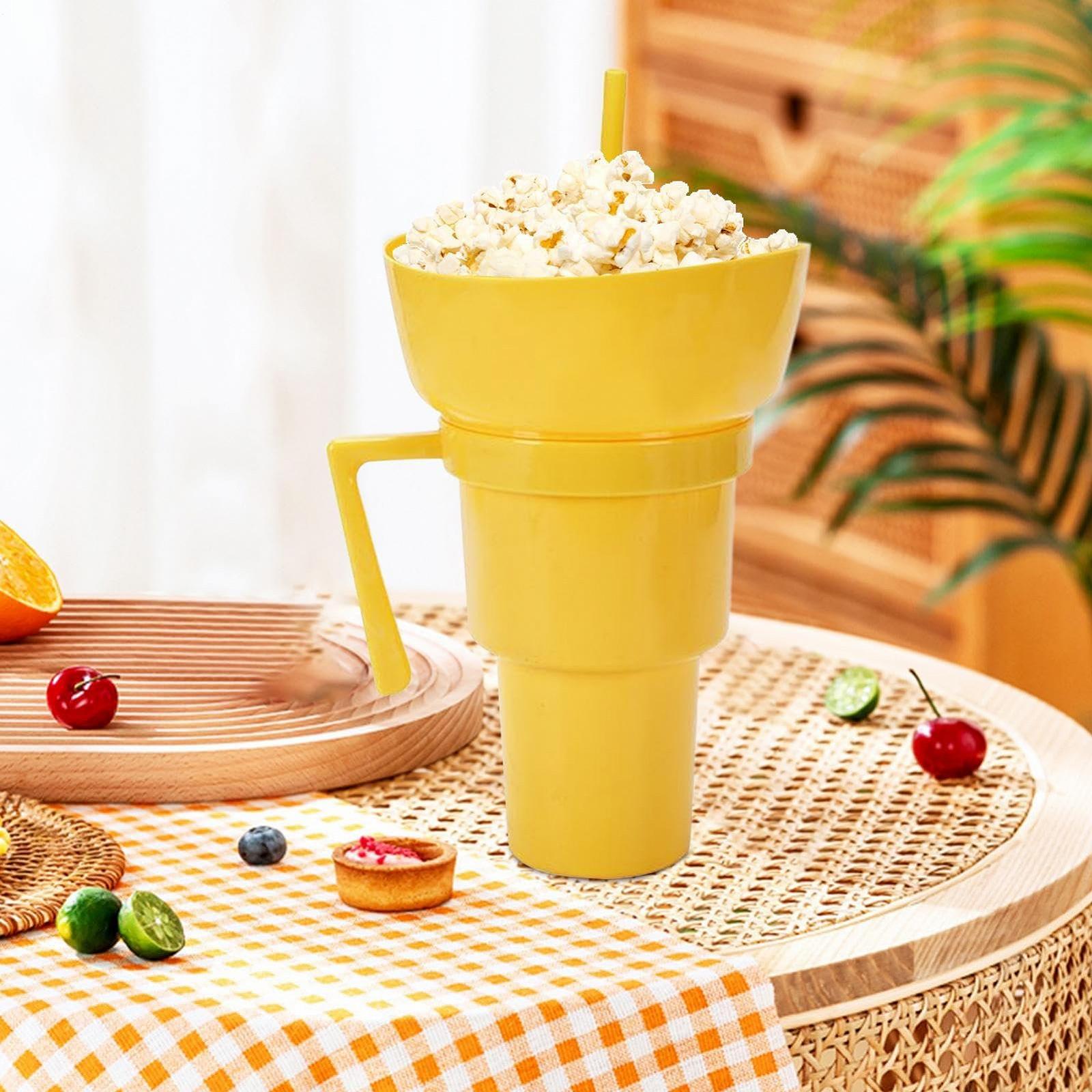 Стакан для напитков и снеков с соломинкой Popcorn с ручкой, фото №6