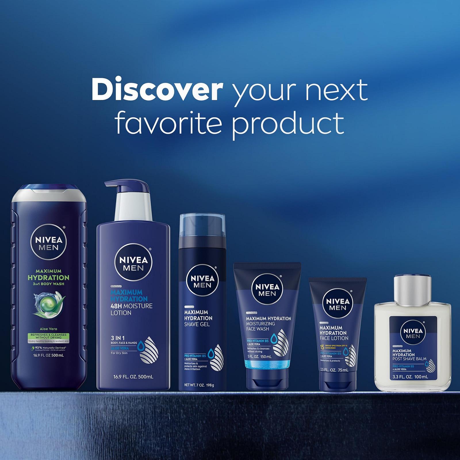 Гель для душа для мужчин Nivea Men Maximum Hydration 3-в-1 с алоэ вера 16,9 унций флакон (упаковка из 3 шт), фото №9