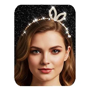 Обруч Reaky Хрустальный Ушки Кролика Золотой - Фото 1