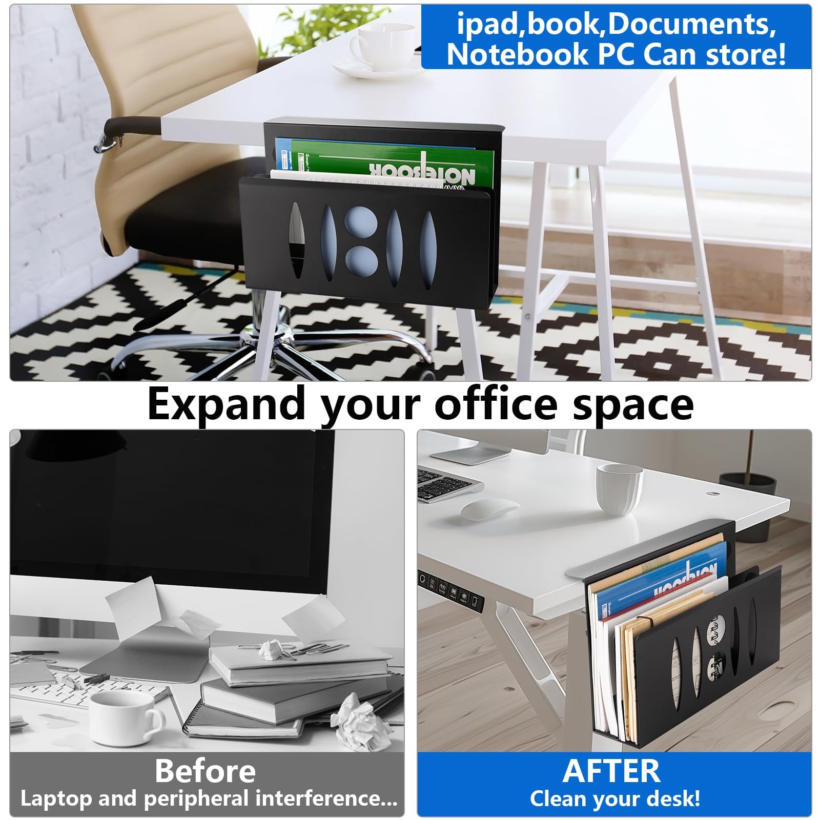 Подставка для ноутбука Стальная Двойная Черная, фото №2