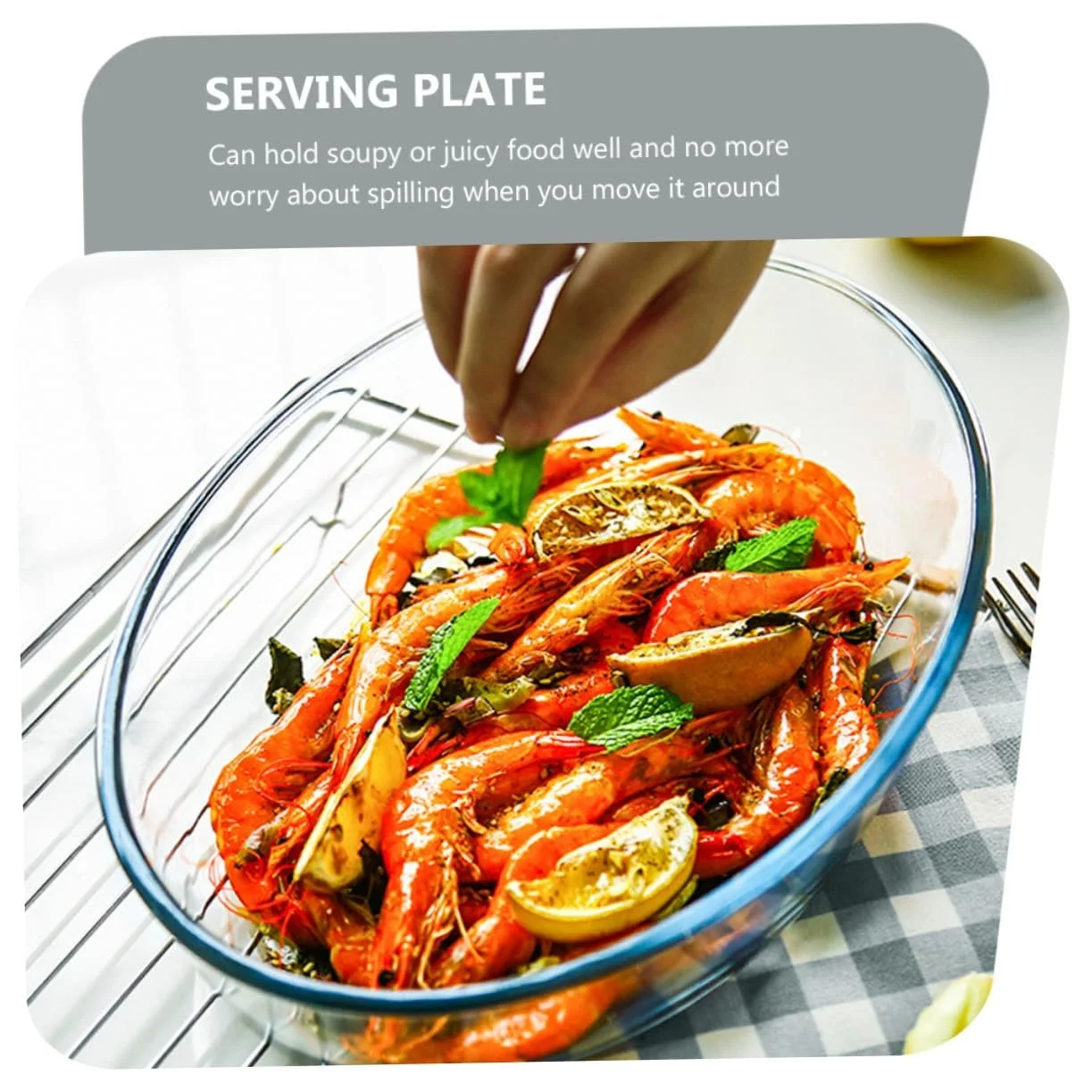 Форма для запекания IMIKEYA овальная 2400 мл термостойкая Прозрачная, фото №4