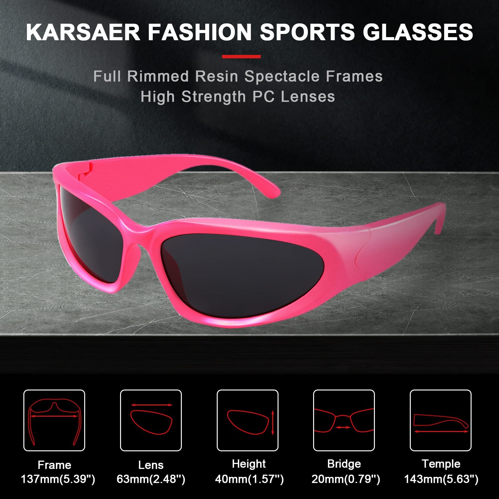 Сонцезахисні окуляри Y2K Wrap Around Karsaer Поляризовані Жіночі Чоловічі, фото №5 Сонцезахисні окуляри Y2K Wrap Around Karsaer Поляризовані Жіночі Чоловічі, фото №5