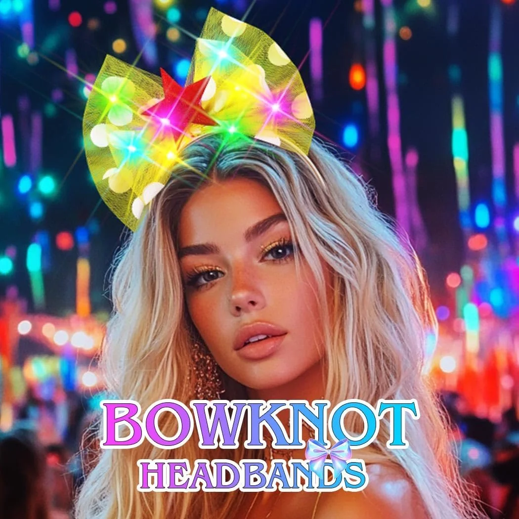 Обруч с сияющим бантом LED, фото №3